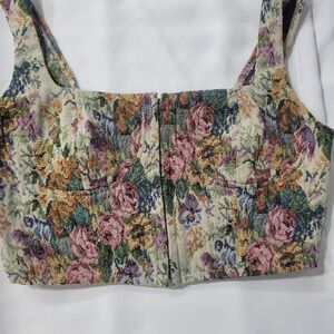 NWOT Wild Fable Floral Rose Tapestry Corset Bustier Crop Top M Ren Fair, Cottage